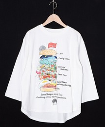 ScoLar(スカラー) スカラーバーガータウン柄Tシャツ
