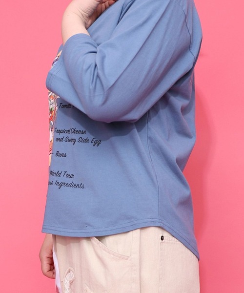 iS ScoLar(イズスカラー)の「ScoLar(スカラー) スカラーバーガータウン柄Tシャツ(Tシャツ/カットソー・レディース・オフホワイト/ブルー/ブラック・MEDIUM)」の7枚目の写真