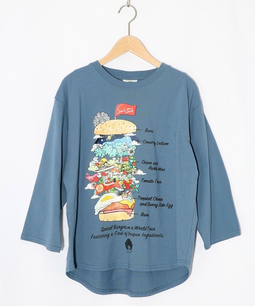 iS ScoLar(イズスカラー)の「ScoLar(スカラー) スカラーバーガータウン柄Tシャツ(Tシャツ/カットソー・レディース・オフホワイト/ブルー/ブラック・MEDIUM)」の19枚目の写真