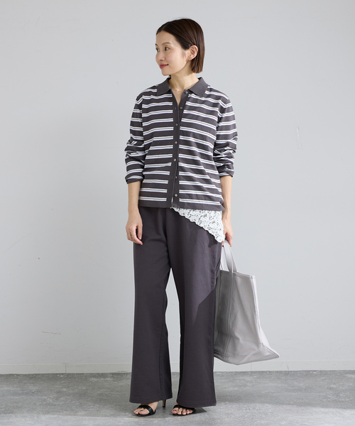 IENA(イエナ)の「襟付きボーダーニット(ニット/セーター・レディース・ホワイト/チャコールグレー・FREE)」の3枚目の写真