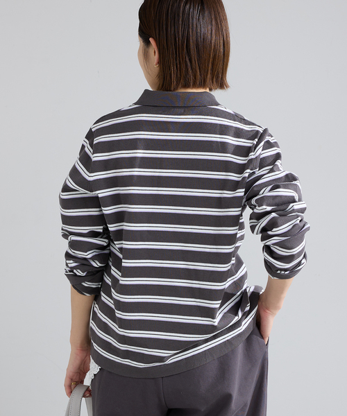 IENA(イエナ)の「襟付きボーダーニット(ニット/セーター・レディース・ホワイト/チャコールグレー・FREE)」の6枚目の写真