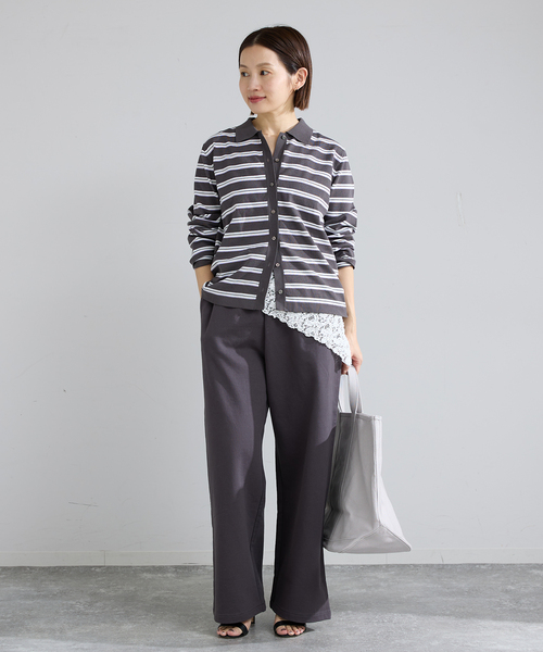 IENA(イエナ)の「襟付きボーダーニット(ニット/セーター・レディース・ホワイト/チャコールグレー・FREE)」の8枚目の写真