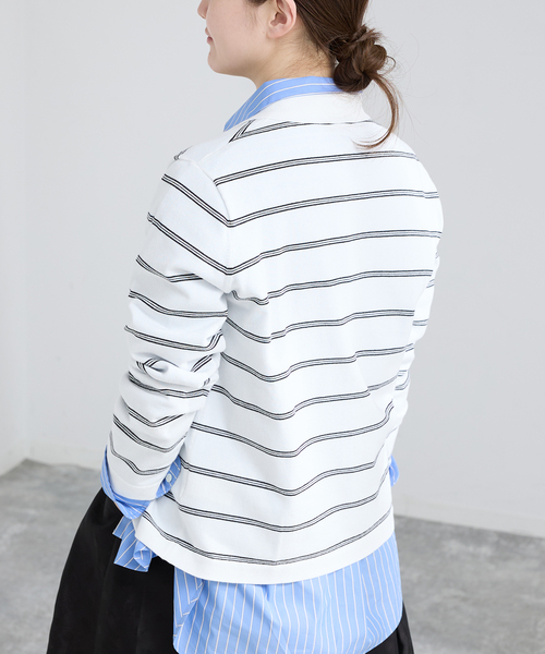 IENA(イエナ)の「襟付きボーダーニット(ニット/セーター・レディース・ホワイト/チャコールグレー・FREE)」の11枚目の写真