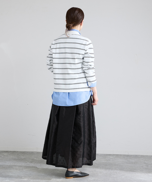 IENA(イエナ)の「襟付きボーダーニット(ニット/セーター・レディース・ホワイト/チャコールグレー・FREE)」の13枚目の写真