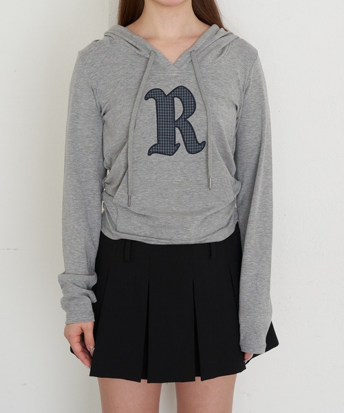 RAY CASSIN(レイカズン)の「ロゴパッチチビフードT(Tシャツ/カットソー・レディース・ネイビー/グレー/アイボリー/ホワイト系その他・FREE)」の16枚目の写真