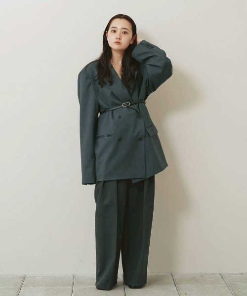 TODAYFUL(トゥデイフル)の「Bonding Wide Trousers(その他パンツ・レディース・モスグリーン/チャコールグレー/ブラック/ダークブラウン・38inch/36inch)」の18枚目の写真