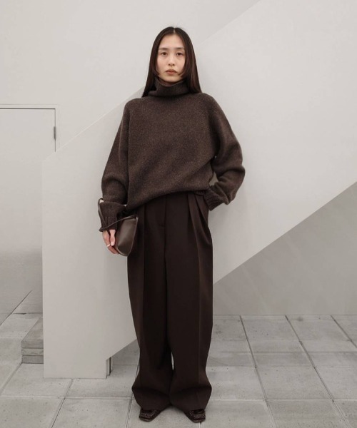 TODAYFUL(トゥデイフル)の「Bonding Wide Trousers(その他パンツ・レディース・モスグリーン/チャコールグレー/ブラック/ダークブラウン・38inch/36inch)」の21枚目の写真