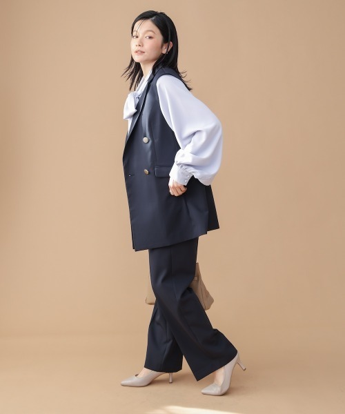 Bou Jeloud（ブージュルード）の「【はあちゅう*Bou Jeloud】テーラーカラーベスト（ベスト・レディース・ネイビー/グレイッシュベージュ/ブラック・38）」の7枚目の写真