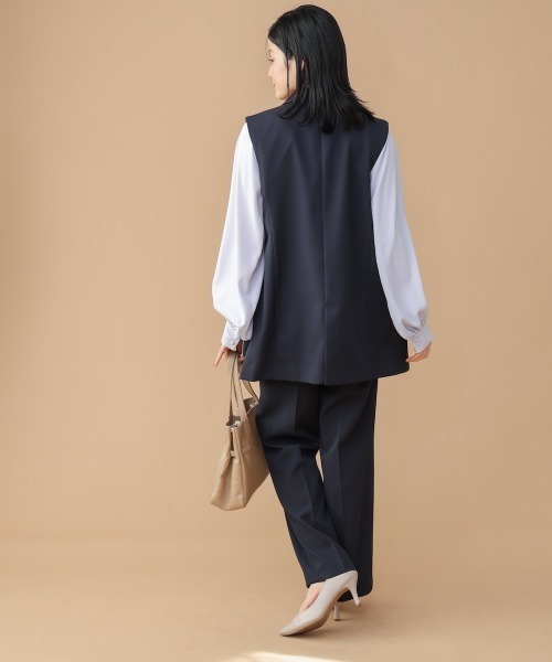 Bou Jeloud（ブージュルード）の「【はあちゅう*Bou Jeloud】テーラーカラーベスト（ベスト・レディース・ネイビー/グレイッシュベージュ/ブラック・38）」の10枚目の写真