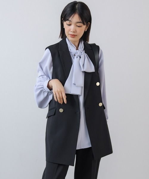 Bou Jeloud（ブージュルード）の「【はあちゅう*Bou Jeloud】テーラーカラーベスト（ベスト・レディース・ネイビー/グレイッシュベージュ/ブラック・38）」の11枚目の写真