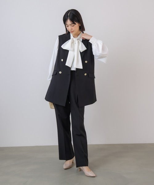 Bou Jeloud（ブージュルード）の「【はあちゅう*Bou Jeloud】テーラーカラーベスト（ベスト・レディース・ネイビー/グレイッシュベージュ/ブラック・38）」の20枚目の写真