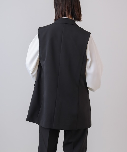 Bou Jeloud（ブージュルード）の「【はあちゅう*Bou Jeloud】テーラーカラーベスト（ベスト・レディース・ネイビー/グレイッシュベージュ/ブラック・38）」の22枚目の写真