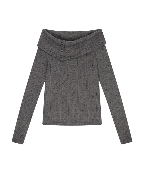 LUVISTRUE(ラヴイズトゥルー)の「EL OFF-SHOULDER KNIT(CHARCOAL)(ニット/セーター・レディース・その他・FREE)」の2枚目の写真