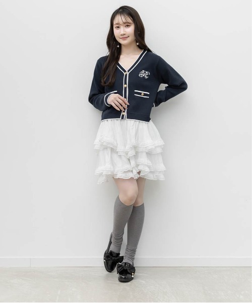 RANDA（ランダ）の「ロゴ刺繍ニットカーディガン（カーディガン/ボレロ・レディース・グレー・FREE）」の9枚目の写真