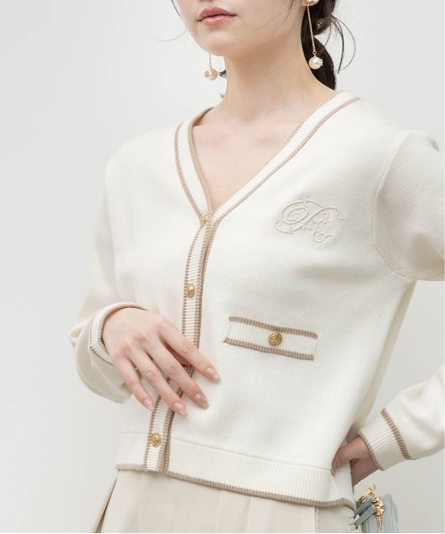 RANDA（ランダ）の「ロゴ刺繍ニットカーディガン（カーディガン/ボレロ・レディース・グレー・FREE）」の10枚目の写真