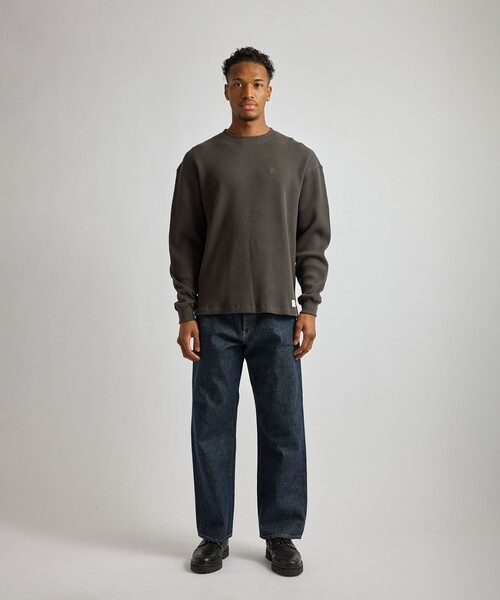 Saturdays NYC（サタデーズ ニューヨークシティ ）の「Alex Heavy Waffle Relaxed LS Tee（Tシャツ/カットソー・メンズ・ライトグレー/チャコールグレー/グリーン・L/S/M）」の9枚目の写真