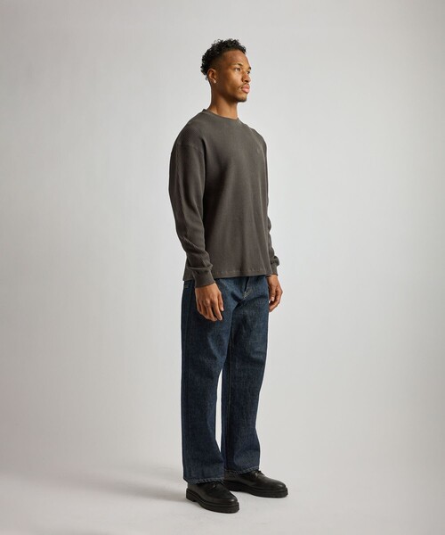 Saturdays NYC（サタデーズ ニューヨークシティ ）の「Alex Heavy Waffle Relaxed LS Tee（Tシャツ/カットソー・メンズ・ライトグレー/チャコールグレー/グリーン・L/S/M）」の10枚目の写真