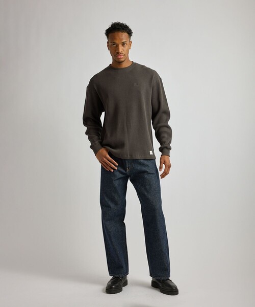 Saturdays NYC（サタデーズ ニューヨークシティ ）の「Alex Heavy Waffle Relaxed LS Tee（Tシャツ/カットソー・メンズ・ライトグレー/チャコールグレー/グリーン・L/S/M）」の18枚目の写真