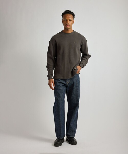 Saturdays NYC（サタデーズ ニューヨークシティ ）の「Alex Heavy Waffle Relaxed LS Tee（Tシャツ/カットソー・メンズ・ライトグレー/チャコールグレー/グリーン・L/S/M）」の19枚目の写真