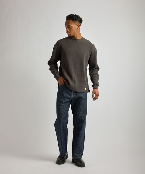 Saturdays NYC（サタデーズ ニューヨークシティ ）の「Alex Heavy Waffle Relaxed LS Tee（Tシャツ/カットソー・メンズ・ライトグレー/チャコールグレー/グリーン・L/S/M）」の20枚目の写真