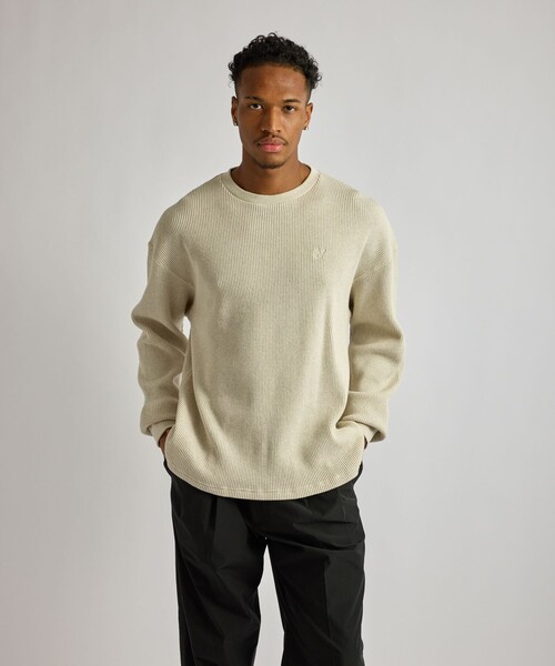 Saturdays NYC（サタデーズ ニューヨークシティ ）の「Alex Heavy Waffle Relaxed LS Tee（Tシャツ/カットソー・メンズ・ライトグレー/チャコールグレー/グリーン・L/S/M）」の6枚目の写真