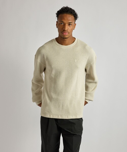 Saturdays NYC（サタデーズ ニューヨークシティ ）の「Alex Heavy Waffle Relaxed LS Tee（Tシャツ/カットソー・メンズ・ライトグレー/チャコールグレー/グリーン・L/S/M）」の2枚目の写真