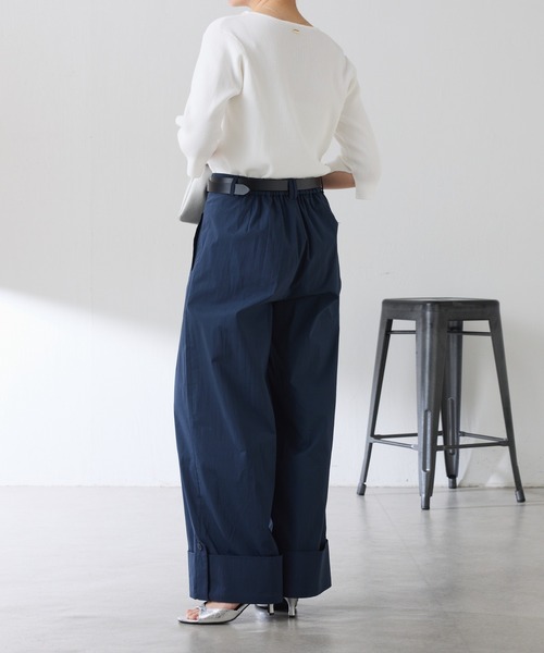 COLLAGE GALLARDAGALANTE（コラージュガリャルダガランテ）の「ロールアップワイドパンツ（その他パンツ・レディース・イエロー/ネイビー・FREE）」の10枚目の写真