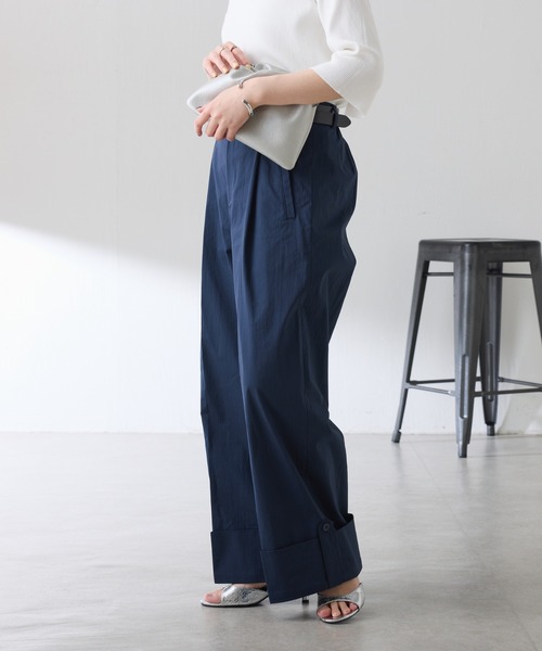 COLLAGE GALLARDAGALANTE（コラージュガリャルダガランテ）の「ロールアップワイドパンツ（その他パンツ・レディース・イエロー/ネイビー・FREE）」の5枚目の写真