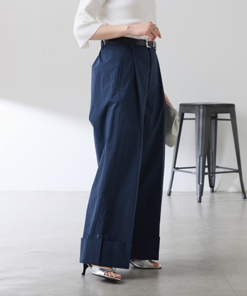 COLLAGE GALLARDAGALANTE（コラージュガリャルダガランテ）の「ロールアップワイドパンツ（その他パンツ・レディース・イエロー/ネイビー・FREE）」の8枚目の写真