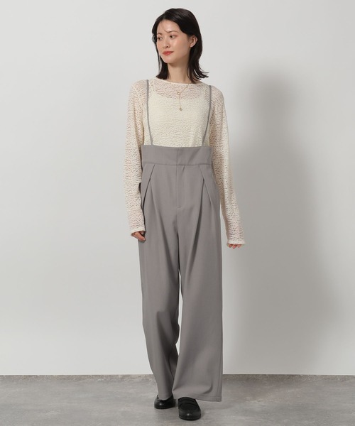 LAKOLE（ラコレ）の「ハイウエストタックサロペット / 647935（サロペット/オーバーオール・レディース・グレー/ブラック・FREE）」の2枚目の写真