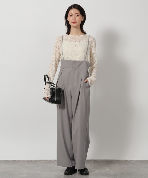 LAKOLE（ラコレ）の「ハイウエストタックサロペット / 647935（サロペット/オーバーオール・レディース・グレー/ブラック・FREE）」の3枚目の写真