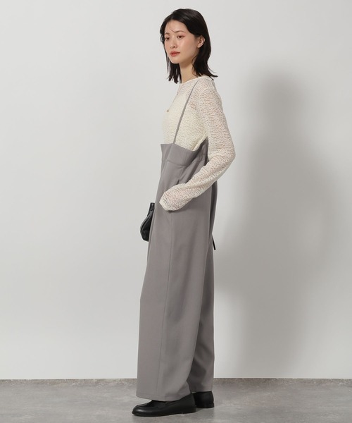 LAKOLE（ラコレ）の「ハイウエストタックサロペット / 647935（サロペット/オーバーオール・レディース・グレー/ブラック・FREE）」の4枚目の写真