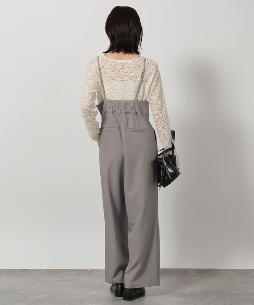 LAKOLE（ラコレ）の「ハイウエストタックサロペット / 647935（サロペット/オーバーオール・レディース・グレー/ブラック・FREE）」の5枚目の写真