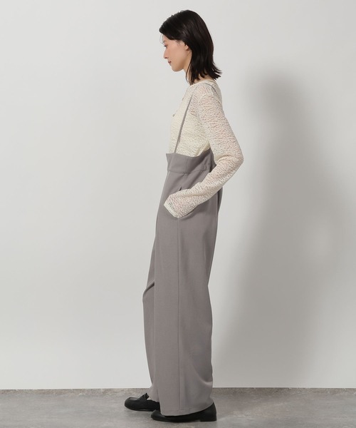 LAKOLE（ラコレ）の「ハイウエストタックサロペット / 647935（サロペット/オーバーオール・レディース・グレー/ブラック・FREE）」の7枚目の写真