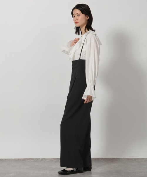 LAKOLE（ラコレ）の「ハイウエストタックサロペット / 647935（サロペット/オーバーオール・レディース・グレー/ブラック・FREE）」の9枚目の写真