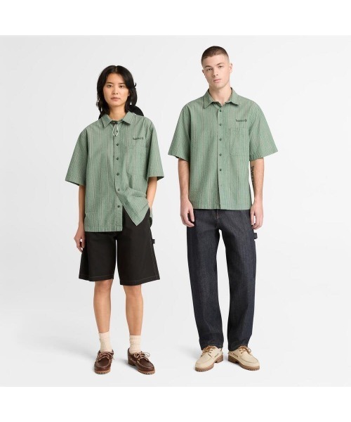 Timberland（ティンバーランド）の「ライトウェイト シャツ ユニセックス（シャツ/ブラウス・メンズ・グリーン・LARGE/MEDIUM/X-LARGE）」の2枚目の写真