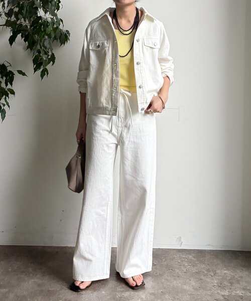 DouDou（ドゥドゥ）の「ベルトルーズデニム（デニムパンツ・レディース・オフホワイト/ブルー・38/36）」の3枚目の写真