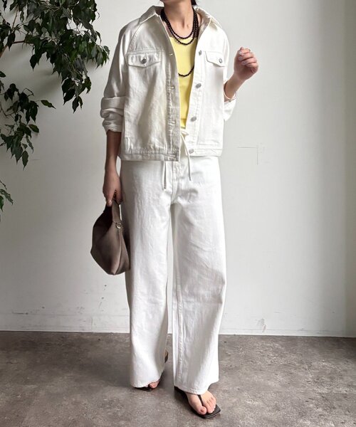 DouDou（ドゥドゥ）の「ベルトルーズデニム（デニムパンツ・レディース・オフホワイト/ブルー・38/36）」の5枚目の写真