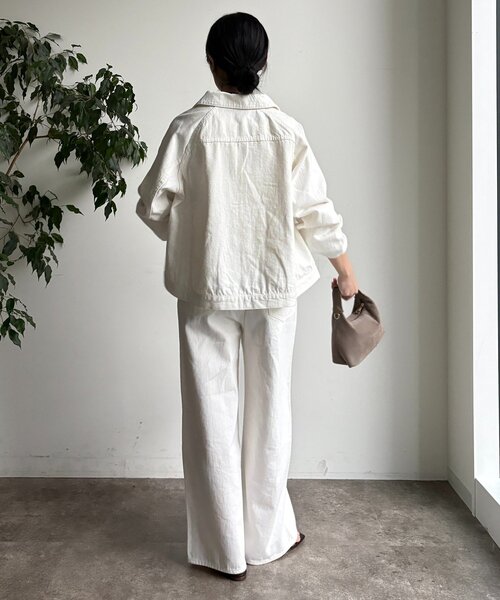 DouDou（ドゥドゥ）の「ベルトルーズデニム（デニムパンツ・レディース・オフホワイト/ブルー・38/36）」の6枚目の写真