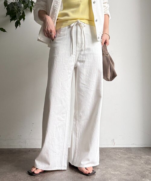 DouDou（ドゥドゥ）の「ベルトルーズデニム（デニムパンツ・レディース・オフホワイト/ブルー・38/36）」の11枚目の写真