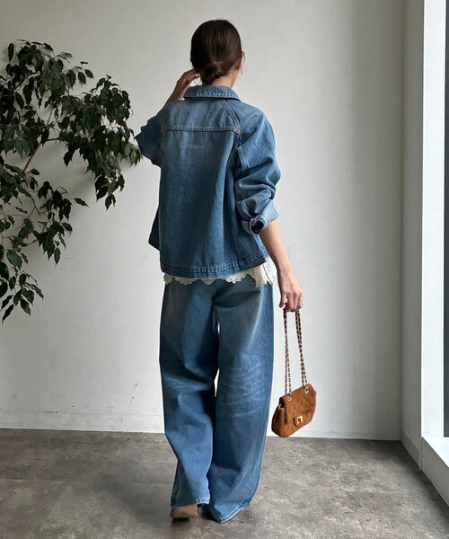 DouDou（ドゥドゥ）の「ベルトルーズデニム（デニムパンツ・レディース・オフホワイト/ブルー・38/36）」の21枚目の写真