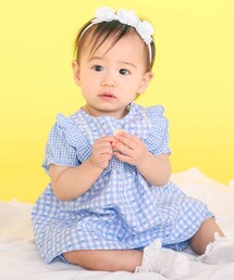 SLAP SLIP BABY | 【お揃い】ハートギンガムチェックスカラップフリルワンピース+ブルマセットアップベビー(70~80cm)(その他ベビーウェア)