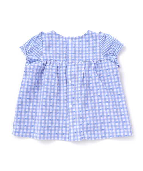 SLAP SLIP BABY（スラップスリップベビー）の「【お揃い】ハートギンガムチェックスカラップフリルワンピース+ブルマセットアップベビー(70~80cm)（その他ベビーウェア・キッズ・ブルー系その他/レッド系その他・FREE）」の6枚目の写真