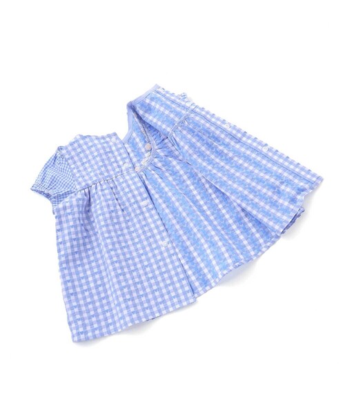 SLAP SLIP BABY（スラップスリップベビー）の「【お揃い】ハートギンガムチェックスカラップフリルワンピース+ブルマセットアップベビー(70~80cm)（その他ベビーウェア・キッズ・ブルー系その他/レッド系その他・FREE）」の11枚目の写真