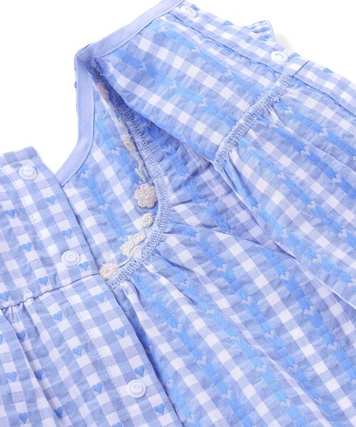 SLAP SLIP BABY（スラップスリップベビー）の「【お揃い】ハートギンガムチェックスカラップフリルワンピース+ブルマセットアップベビー(70~80cm)（その他ベビーウェア・キッズ・ブルー系その他/レッド系その他・FREE）」の12枚目の写真