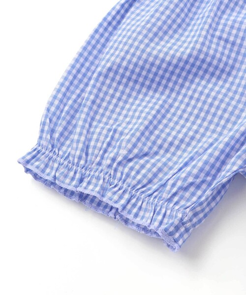 SLAP SLIP BABY（スラップスリップベビー）の「【お揃い】ハートギンガムチェックスカラップフリルワンピース+ブルマセットアップベビー(70~80cm)（その他ベビーウェア・キッズ・ブルー系その他/レッド系その他・FREE）」の15枚目の写真