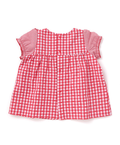SLAP SLIP BABY（スラップスリップベビー）の「【お揃い】ハートギンガムチェックスカラップフリルワンピース+ブルマセットアップベビー(70~80cm)（その他ベビーウェア・キッズ・ブルー系その他/レッド系その他・FREE）」の18枚目の写真