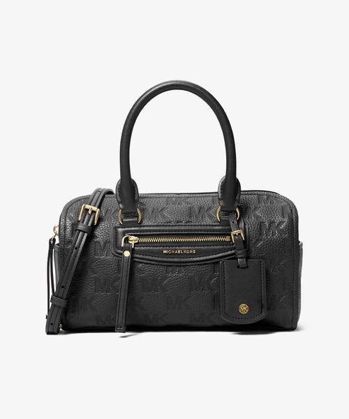 MICHAEL KORS(マイケルコース)の「JET SET TRAVEL ロゴエンボス レザー ダッフル クロスボディ エクストラスモール(ショルダーバッグ・レディース・ブラック・FREE)」の1枚目の写真