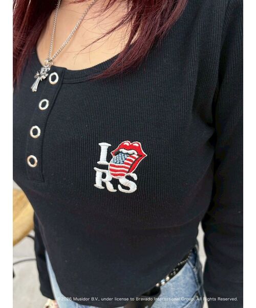 EVRIS（エヴリス）の「【ザ・ローリング・ストーンズ】ヘンリーネックトップス（Tシャツ/カットソー・レディース・グレー/ブラック/ホワイト・FREE）」の10枚目の写真