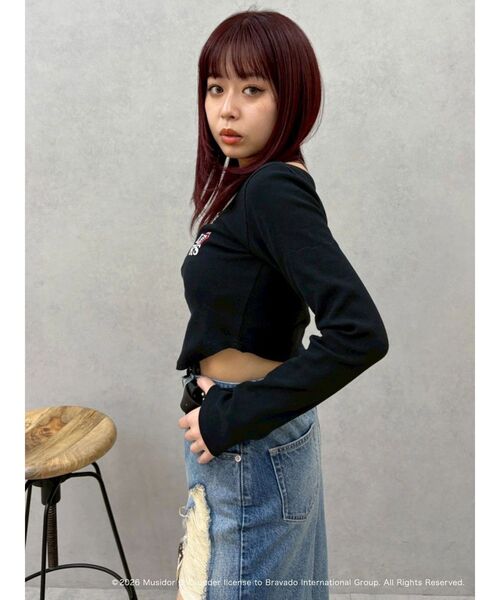 EVRIS（エヴリス）の「【ザ・ローリング・ストーンズ】ヘンリーネックトップス（Tシャツ/カットソー・レディース・グレー/ブラック/ホワイト・FREE）」の15枚目の写真